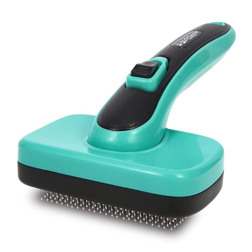 Dogs Self Cleaning Slicker Brush for Shedding  Grooming Short Long Haired Pets, Removes Loose Fur, Undercoat, Mats, Tangled for Large Medium Small Sensitive Skin of Cats. Easy to Cleaning