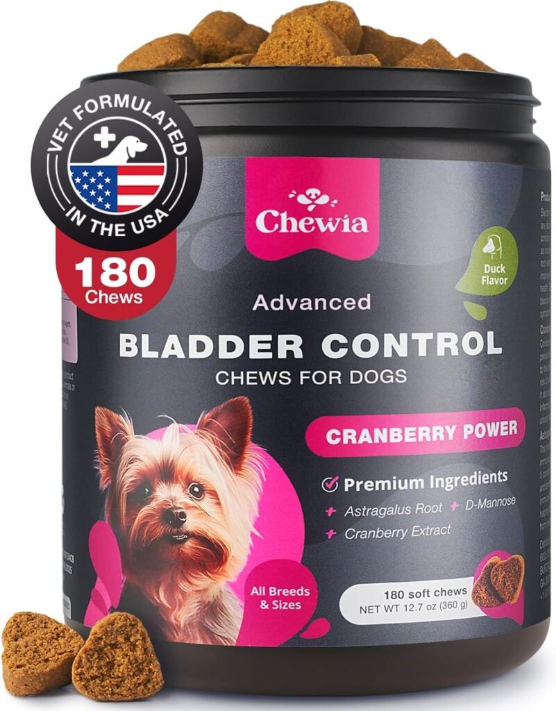 Dog UTI Treatment - Dog Cranberry Supplement for Urinary Tract, Bladder  Kidney Health, Incontinence Support - Bladder Control Cranberry Chews - Cranberry Supplement for Dog Incontinence