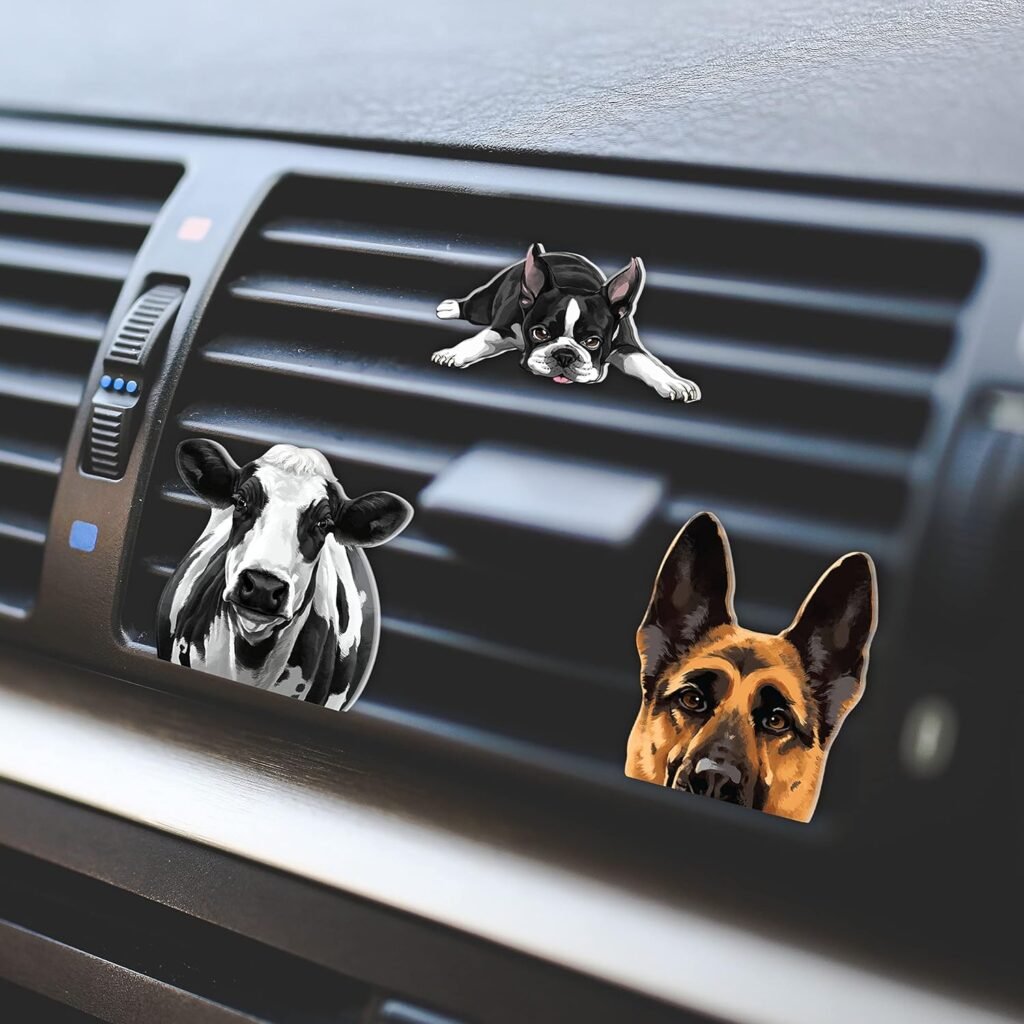 WIRESTER Fresh Scented Car Air Freshener Vent Clip, Decorative Accessories, Interior Decoration for Cars - Black Rust Doberman Pinscher Dog