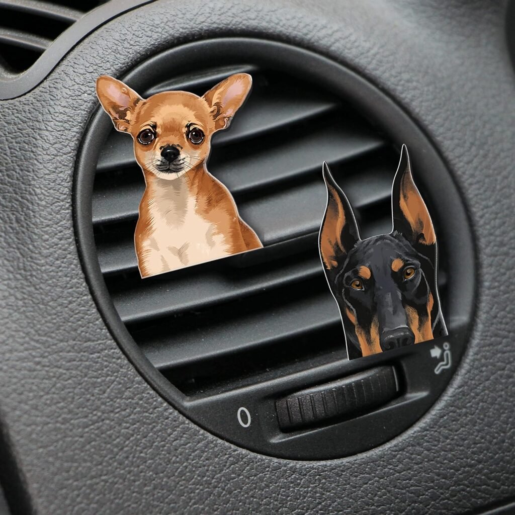 WIRESTER Fresh Scented Car Air Freshener Vent Clip, Decorative Accessories, Interior Decoration for Cars - Black Rust Doberman Pinscher Dog